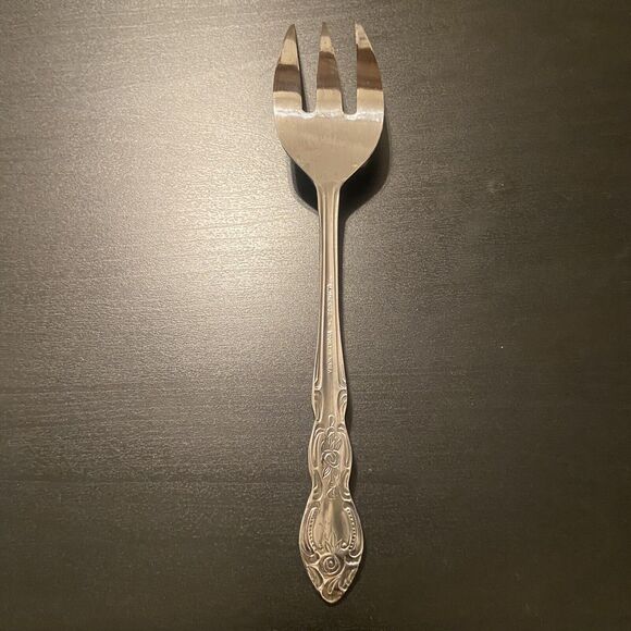 VTG LUSTREWARE Korea Stainless ROSE 7pc Flatware Fork Spoon Knife & Serving Fork - Picture 12 of 16